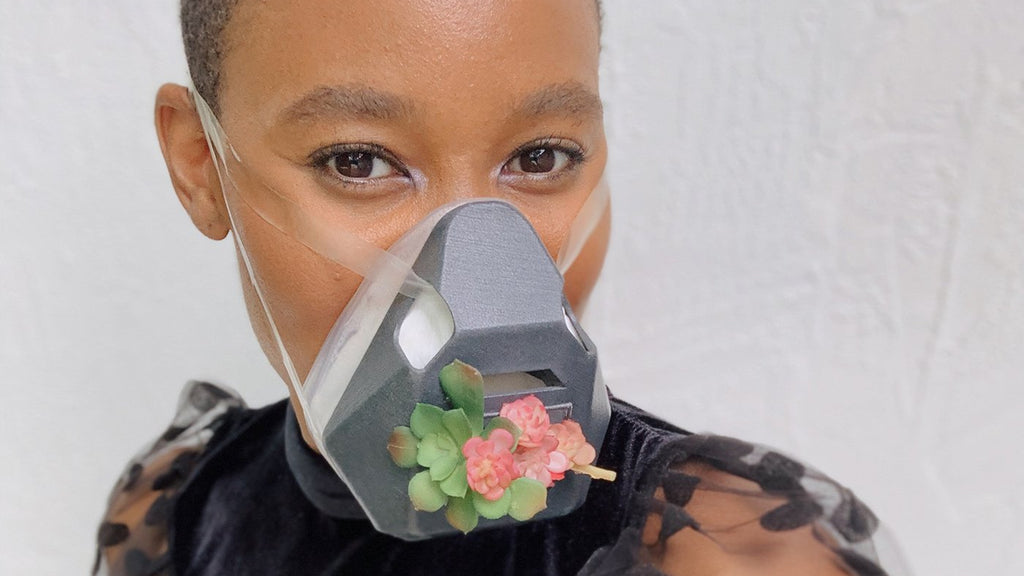 Nathalie Cadet-James wearing OCTO® Respirator Mask Dark